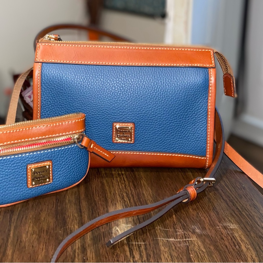 Dooney & Bourke Crossbody Bag in Blue and Tan